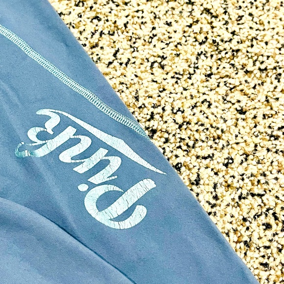 PINK Victoria's Secret Leggings Ultimate High Waist Logo Wide Band Blue SZ SMALL - Picture 8 of 13